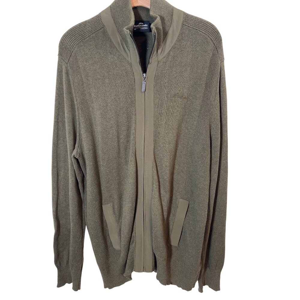Men's size XL Kathmandu outdoor zip up sweater organic‎ cotton
